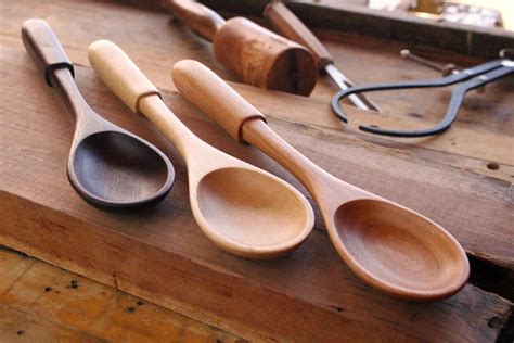spoons out of wood.